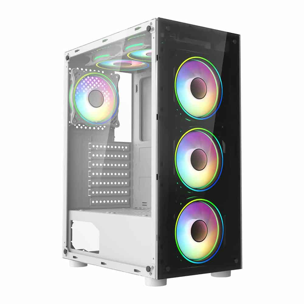 CiT Mirage F6 White Tempered Glass ATX Gaming Case